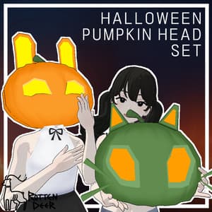 ハロウィンカボチャの頭セット Halloween Pumpkin Head Set