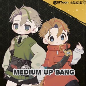 【髪型】まめふれんずのミディアムアップバング2