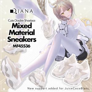 【13アバター対応】ひゅうがなつみかんコラボ☆異素材コンビスニーカー【VRC想定衣装】