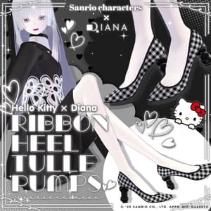 【ハローキティ×ダイアナ】リボンヒールチュールパンプス【20アバター対応】