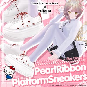 【サンリオキャラクターズ×プラスダイアナ】パールリボン厚底プラットフォームスニーカー【20アバター対応】
