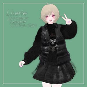 【VRChat】Liserie用 ダウンベスト・セーター・スカート(MA対応)