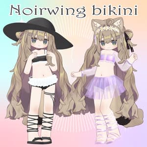 【VRC用水着2種】Noirwing Bikini🦋🖤