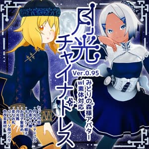 【おうしゃま(みどりの森゜wl素体)対応】月光チャイナドレス【衣装】