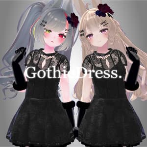 【しなの他複数アバター対応】 🩷GothicDress🩷ワンピース/ドレス【VRC】