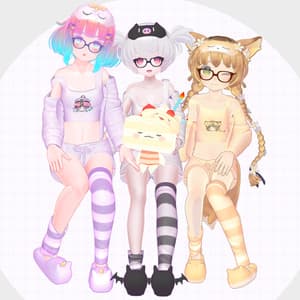 リラックス ルームウェア+眼鏡【Merushi/Lina/WeekEnd/もちリーヌ】