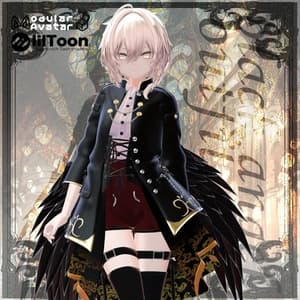 【15アバター以上対応】3D衣装『Black Angel Outfit』【VRChat想定】