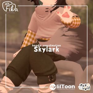 【VRChat想定3Dモデル】パーカーコーデ「Skylark」