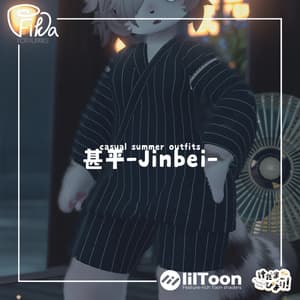 【VRChat想定3Dモデル】カジュアルサマーコーデ「甚平-Jinbei-」