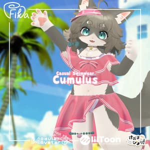 【VRChat想定3Dモデル】カジュアルスイムウェア「Cumulus」