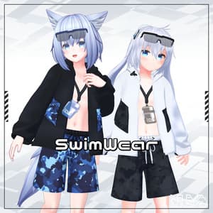 着せ替え用モデル『水着+ラッシュガード』