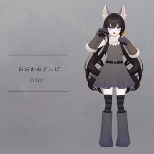 【衣装】おおかみワンピ(連翹・リディv2対応)【FBX】