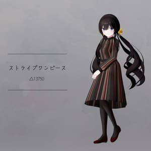 【衣装】ストライプワンピース(連翹・リディv2対応)【FBX】