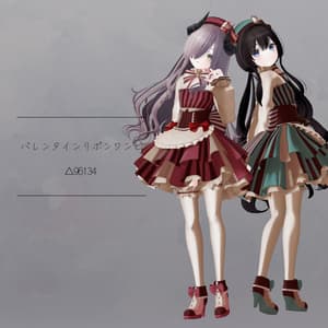 【衣装】バレンタインリボンワンピ(連翹・リディv2対応)【FBX】
