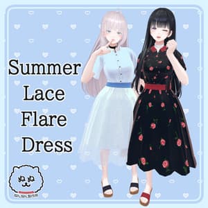 【80アバター対応】Summer Lace Flare Dress