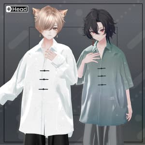 +Head対応衣装モデル Pleated Over Shirt