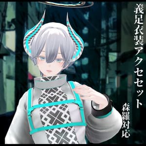 3Dモデル 義足衣装アクセセット 複数アバター対応 全8種