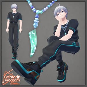 男性アバター向け衣装『サイバーストリートカーゴセット -CyberStreetCargoSet-』 - By あぶりメラミ / CP11