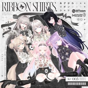 【13アバター対応】あざかわリボンシャツ Ribbon Shirts 리본 셔츠 #SPL3D