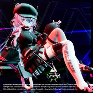62アバター相当 サイバーパンク衣装 -LynxnyL-リンクスニル (VRChat向け衣装)#mumu_shop
