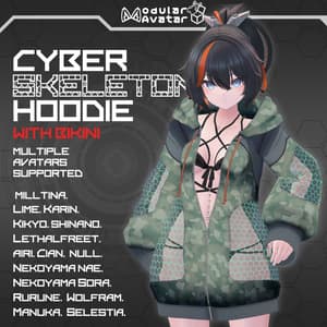 【複数アバター対応】サイバースケルトンパーカーwithビキニ【MA対応】