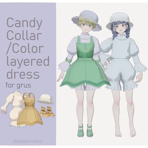 Grus対応∴Candy Collar/Color Layered Dress