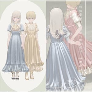 8アバター対応∴frilled petal layered dress