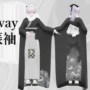 14アバター対応「2way振袖」【Grus/Lapwing/森羅/マヌカ/桔梗/ライム/龍のヨルちゃん/ゾメちゃん/Weil/ラシューシャ/萌/美芳さん/華夜/セレスティア対応】