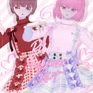 【brochiManac・Pochi】リボンいっぱい吊りスカート🎀RibbonSuspenderSkirt