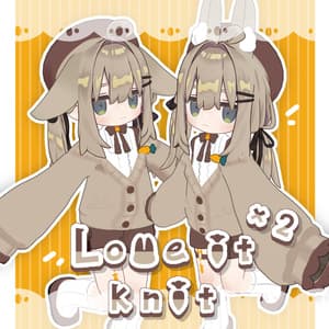 【キプフェル・みみのこ・がぶ対応】Love it ×2 Knit【まめふれんず】