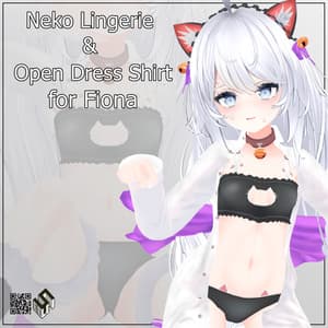 【フィオナ用】猫ランジェリー/ 開き彼シャツ - Neko Lingerie/ Open Dress Shirt - for Fiona