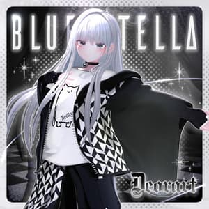 【Deorart モデル No.1リメイク】パンク系振袖パーカー・サルエルパンツコーデセット&とろとろねこNECOLA #BLUESTELLA