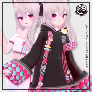 【複数アバター対応・衣装】キャット&パラシュートパーカーコーデ v2.13