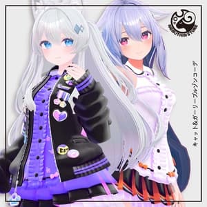 【複数アバター対応・衣装】キャット&ガーリーブルゾンコーデ v1.7