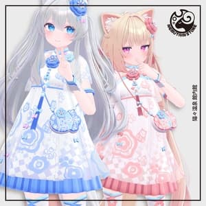 【複数アバター対応・衣装】猫々温泉 館内着 v1.63