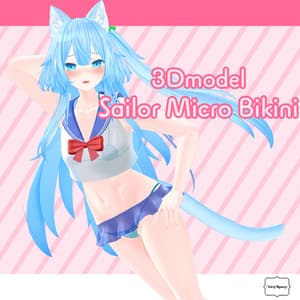 3Dモデル_マイクロビキニスケスケミニ制服 / 3D model_SailorMicrokini