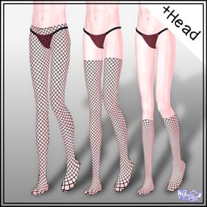 【 +Head 】メンズの網タイツセット Mens Fishnet Stockings Set