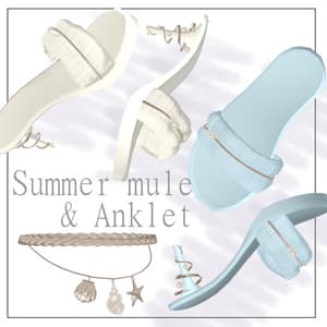 【20体対応】夏のミュールとアンクレット ver1.1
