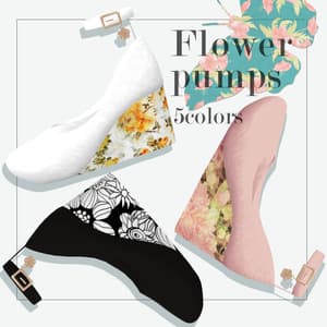 【19体対応】フラワーパンプス ver1.1【全5色】