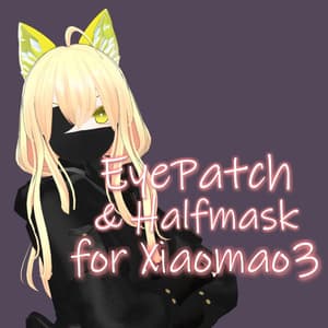 【シャオマオ3向け】ハーフマスク&眼帯セット -Halfmask & Eyepatch set-【ばら売り有】