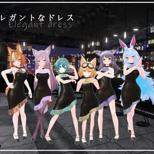 【6アバター対応】エレガントなドレス