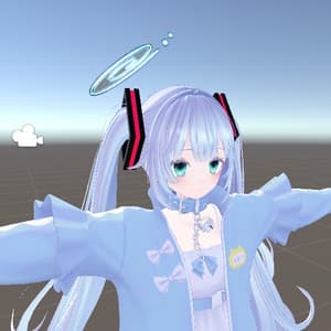 VRCアバター用 ミクっぽい髪留め