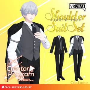 Elegant Drape Shoulder Suit Set - VRChat Men's Clothing / CP1