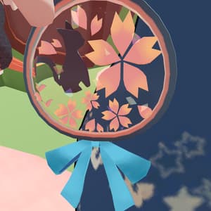 【3Dアクセサリー】猫と桜のキーアクセサリー