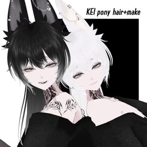 【繋_KEI】2024012pierced earrings/pony hair+make【MA対応】/ZEPTO002