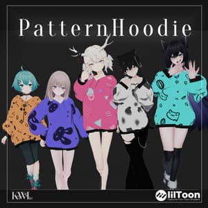 【VRCHAT想定3Dモデル】PatternHoodie【5アバター対応】 #KoiWasLie