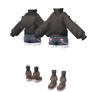 ねこみみハイネックパーカーセット