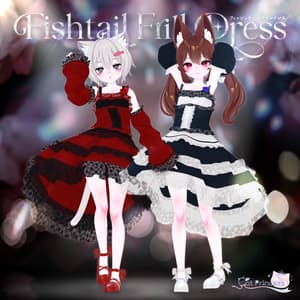 『Fishtail Frill Dress フィッシュテールフリルドレス』複数アバター対応衣装